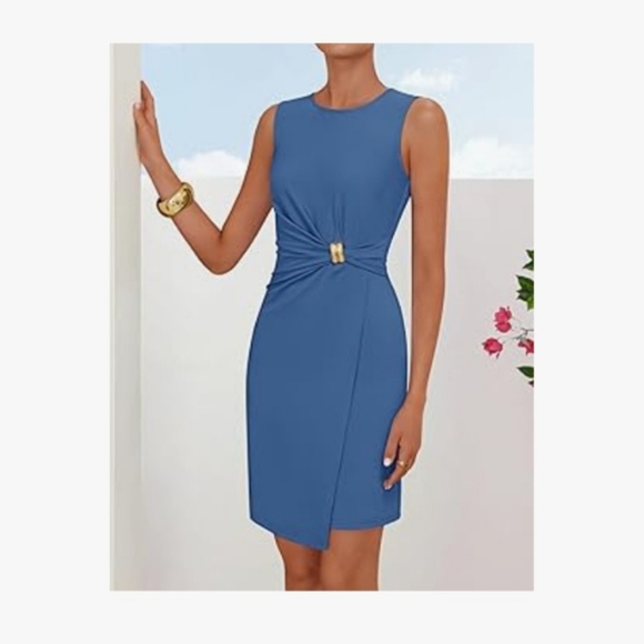 Zesica Dresses & Skirts - NWT Zesica Dusty Blue Sleeveless Dress - Medium